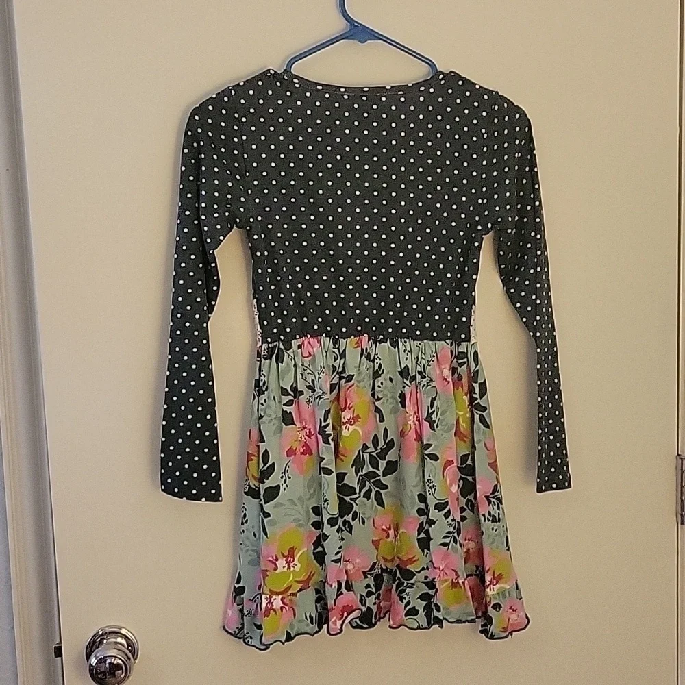 Ann LOREN Polka Dot Floral Two Piece Dress Set Size 9/10